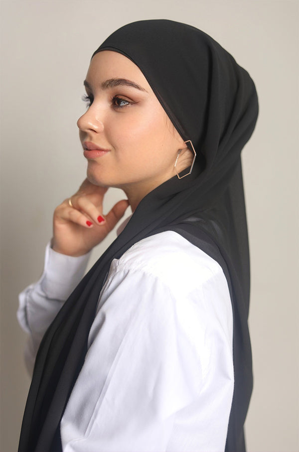 Chiffon Hijab - True Black