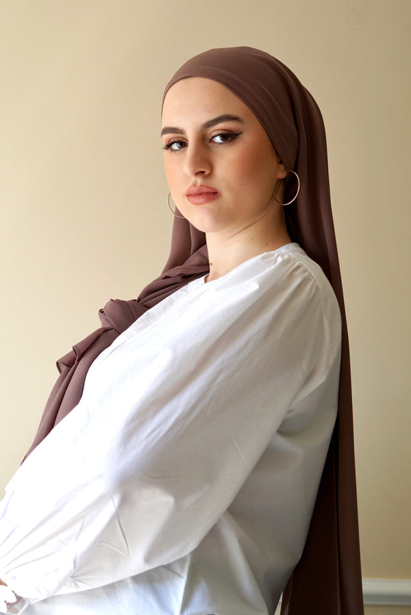 Chiffon Hijab - Mink Brown