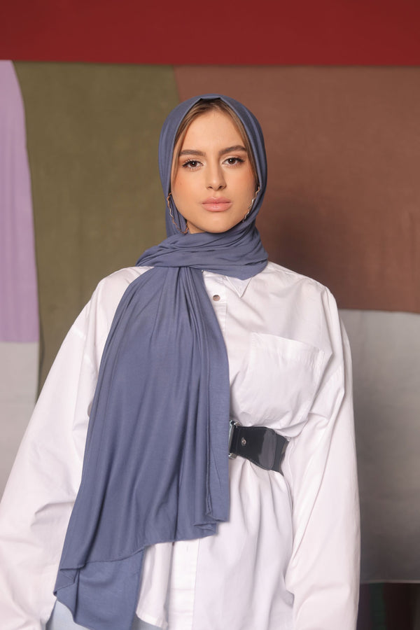 Jersey Hijab - Denim Blue