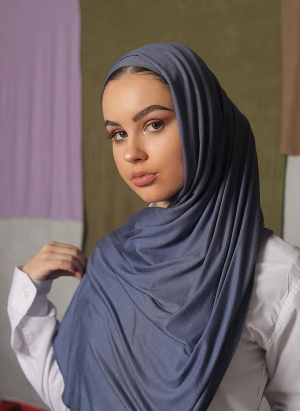 Jersey Hijab - Denim Blue