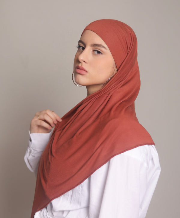 Jersey Hijab - Terracotta