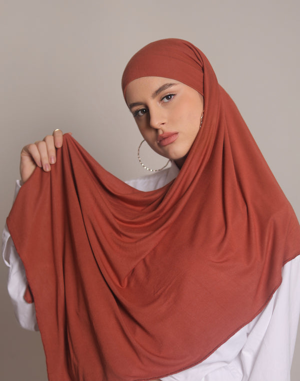Jersey Hijab - Terracotta