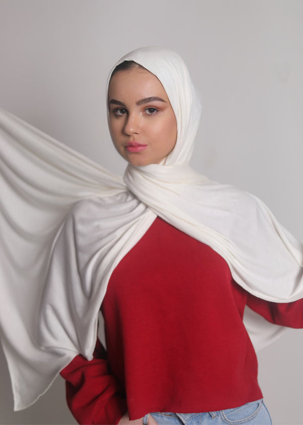 Jersey Hijab - Pearl Ivory