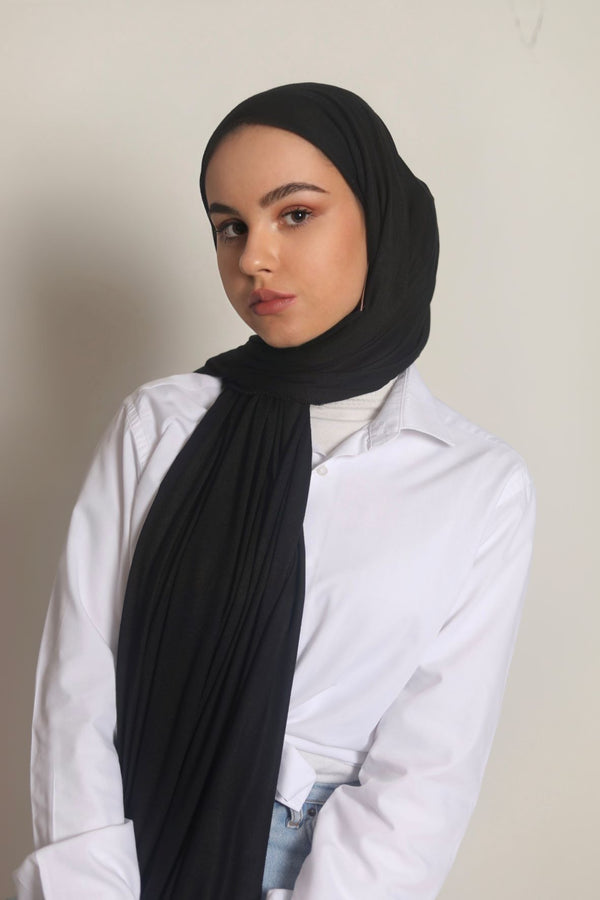Jersey Hijab - True Black