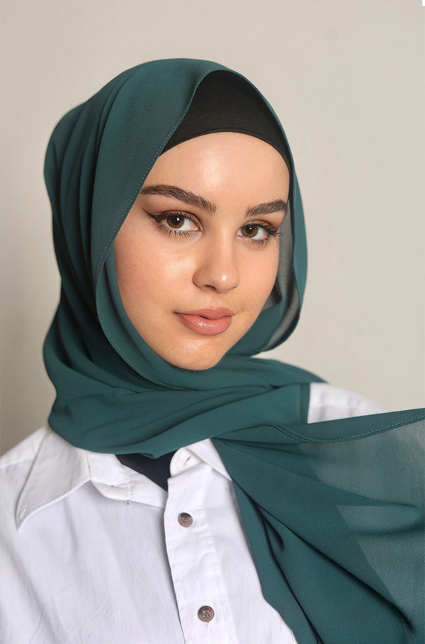 Chiffon Hijab - Emerald Green
